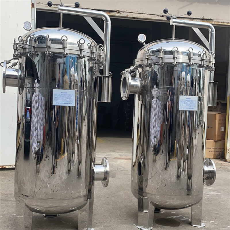 袋式過濾器304不銹鋼自來水柴油井水泥沙雜質(zhì)精密保安布袋多袋式磐之纖 每小時流量20噸